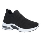 Tenis Urbano Slip On Negros Comodos Valvula De Aire M