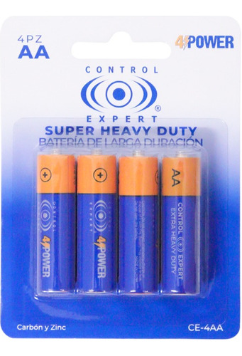 Paquete 4 Pilas Control Expert Aa Carbon Zinc 1.5v