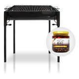 Asador Vulcano Parrilla Resistente 60x40cm + Salsa Gourmet