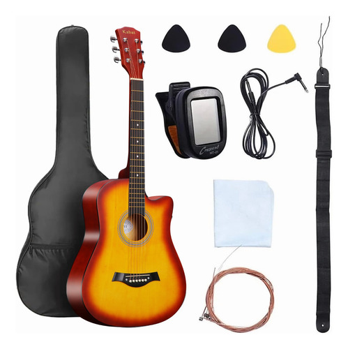 Guitarra Electroacustica 38in Pulgadas Con Accesorios Funda