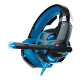 Auriculares Gamer Led Con Mic Noga St-8230 Ps4 Pc Power Bass Color Negro Color De La Luz Azul