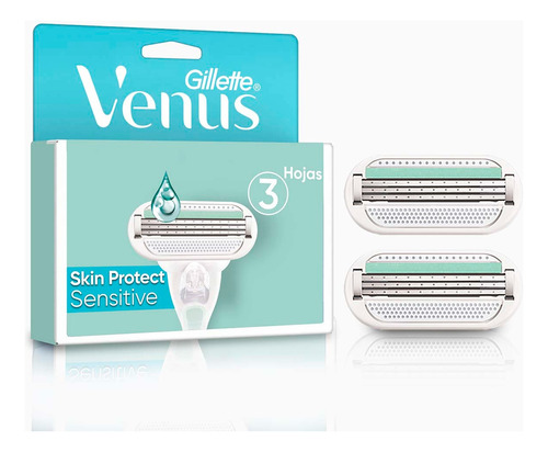 Cartucho Para Afeitar Gillette Venus Sensitive Dama 2 Pzs