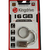 Pen Drive 16gb 2.0 Com Chaveiro Metal Kingdrive Com Garantia