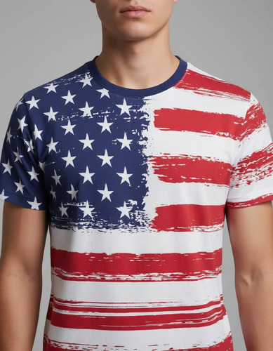 Playera Sublimada Full Print Bandera Estados Unidos Usa