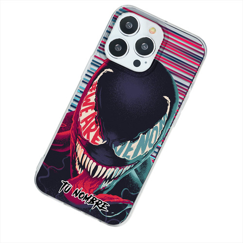 Funda Para iPhone Venom Spiderman Personalizado Tu Nombre