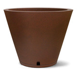 Vaso Petra Cone 30 Ferrugem Com Prato