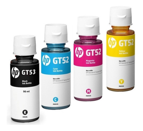 Combo Tinta Hp Gt/53/52 Negro Y Color Original 5800/310/610