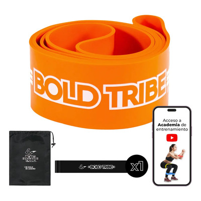 BOLD TRIBE Liga de Resistencia Naranja #6 - Banda Elástica de 79- 104 kg - Bandas de Resistencia Para Ejercicio - Cross Training, Calistenia y Entrenamiento Funcional - Gym en Casa | Meses sin interés