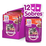 Sachet Whiskas Gatitos Carne 85g X 12 Unid