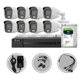 Kit Seguridad Dvr 8ch Hikvision + 8 Camara 5mp Colorvu +1tb 