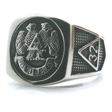 Anillo Color Plata Acero Inoxidable Mason 32 Aguila Hombre