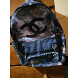 Mochila Chanel Graffiti Printed Mujer.