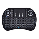 Mini Teclado Inalámbrico Touchpad Smart Tv Pc Tv Box + Luz Color Del Teclado Negro Idioma Español Latinoamérica