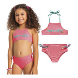 Biquíni Conjunto Top Dupla Face Infantil Sereia Juvenil Uv+