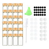 Los Tarros De Especias De Vidrio Con Tapas, Botes 24 Piezas