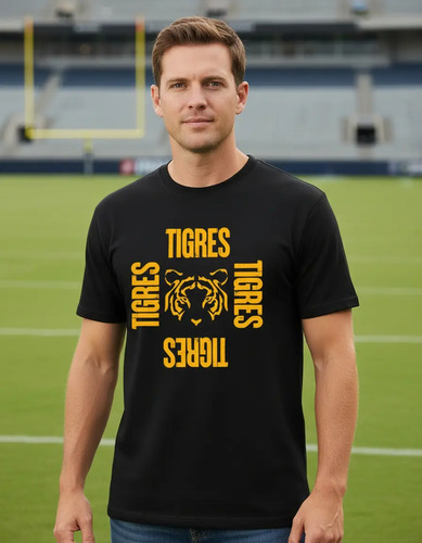 Jersey Playera Tigres Uanl Fútbol Hombre Tigres Cuadro | Meses sin interés