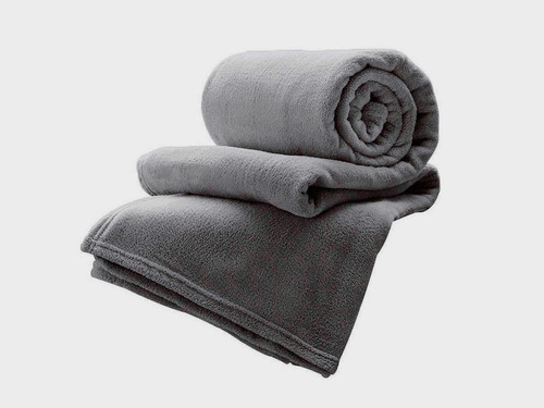 Cobertor Coberta Manta Solteiro Microfibra Camesa Inverno Cor Cinza