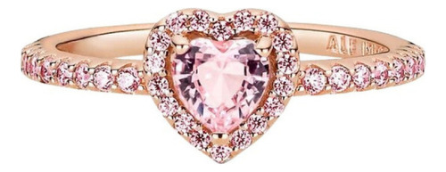 Anel Em Relevo Pandora Pink Heart Com Conjunto De Presente