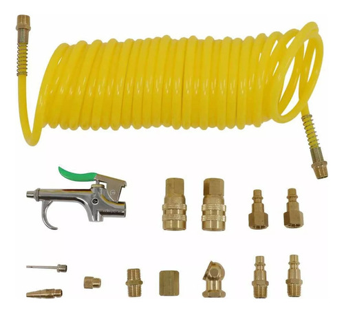 Kit Accesorios Compresor De Aire 12 Piezas Manguera Pistola