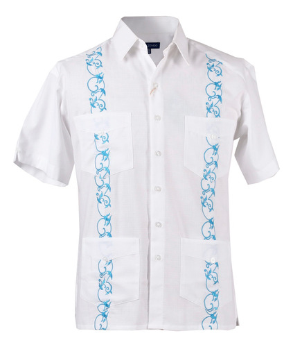 Guayabera Yucateca De Lino Bordada Mod Chakom