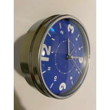 Hermoso Reloj Despertador Retro Metálico Fondo Azul