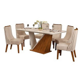 Comedor 6 Sillas Forme Blanco/beige Altavisión