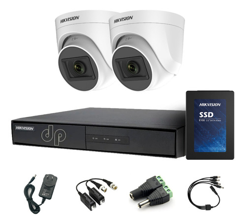 Kit Seguridad Hikvision Dvr 4ch 1080p + 2 Cámaras Hd Psenda
