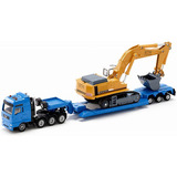 Camion Man Con Trailer Y Excavadora Liebherr 1/87 Siku 1847