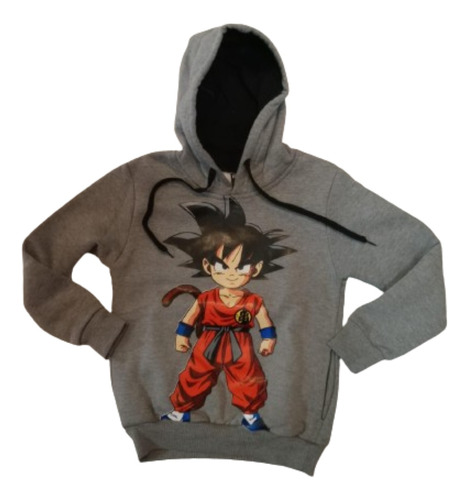 Buzo Hoodie Goku Dragon Ball Doble Estampa Con Capucha Niño