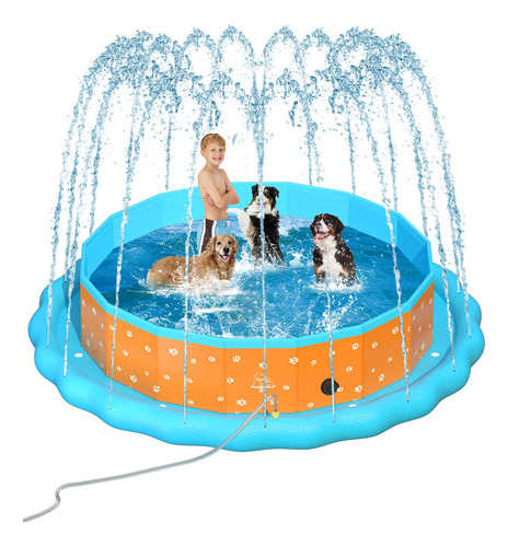 Juoifip - Piscina Con Aspersor Para Perros Grandes, Piscina