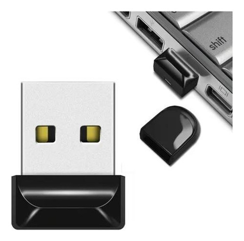 Micro Mini Pen Drive 64gb Real Usb 2.0 A Prova D'água Preto