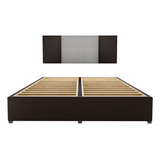 Cama Recamara - Base Box Cabecera Roma Chocolate Individual