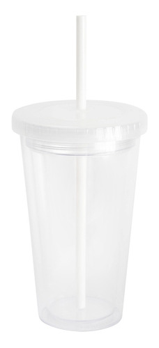 Vaso Con Tapa Y Sorbete Acrilico Tipo Starbucks Termico X65u