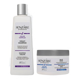 Senzare Kit Matizador Shampoo Violet 300ml  Masc Azul 280ml 