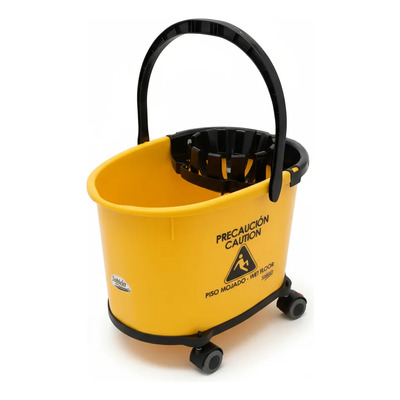 Cubeta Con Exprimidor 17l Amarilla Con Base Dolly | Meses sin interés