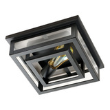 Plafon De Exterior 1 Luz Vidrio Transparente Apto Led E-27