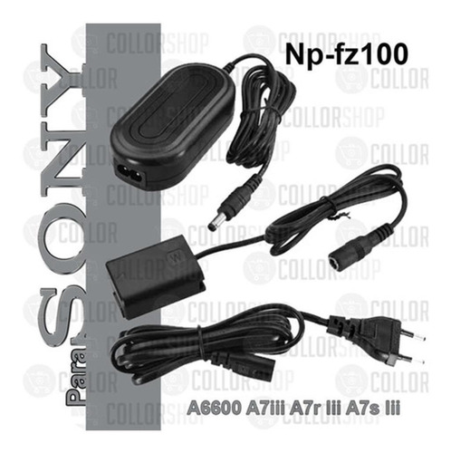 Fonte Np-fz100 Adaptador Ac Sony A6600 A7iii A7r Iii A7s Iii