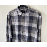 Camisa  Armani Exchange Social M/m  Cinza Quadriculada