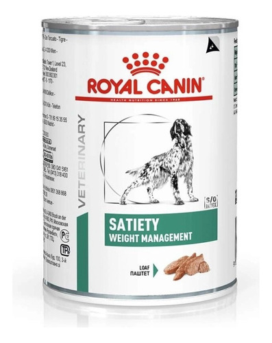 Alimento Royal Canin Veterinary Diet Canine Satiety Support Para Cão Adulto Todos Os Tamanhos Sabor Mix Em Lata De 410g