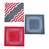 Set De 3 Paliacates Bandera Americana + Roja + Azul 55x55cm