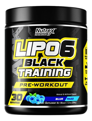 Lipo 6 Training 240 Gr Nutrex Pre Workout - Pre Entreno Sabor Blue Razz