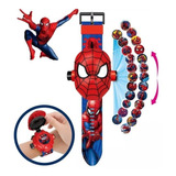 Spiderman Reloj Digital + Proyector De 24 Figuras! Juguete