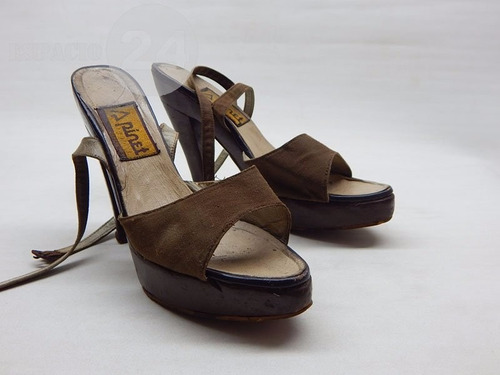 Zapatos Sandalias Antiguas Años 70 Talle 38 Para Dama Usadas