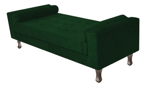 Divã Recamier Sofá Félix 140cm Suede Rosê - Am Decor Cor Verde