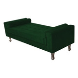 Divã Recamier Sofá Félix 140cm Suede Rosê - Am Decor Cor Verde