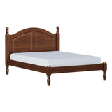 Cama De Madeira Maciça Casal Pés Torneados Aurum F07 Café Cor Marrom