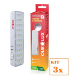 Kit 3 Lâmpadas Luminária Luz De Emergência 30 Leds 2w Barato