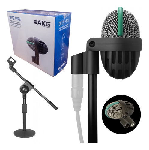 Microfone Bumbo Percussão Bateria Akg D112 Mkii + Suporte