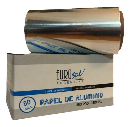 Papel Aluminio Eurostil 50 Mts Peluqueria Rollo