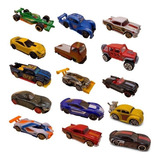Kit 15 Carrinho De Ferro Hotcars 1:64 Miniaturas Coleção
